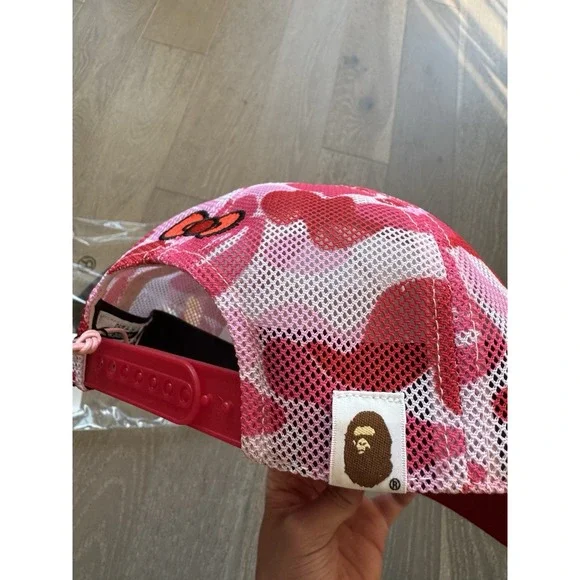 A BATHING APE Sanrio Hello Kitty ABC CAMO MESH CAP HAT Pink ONE SIZE ❤️✅ IN HAND - Picture 9 of 12